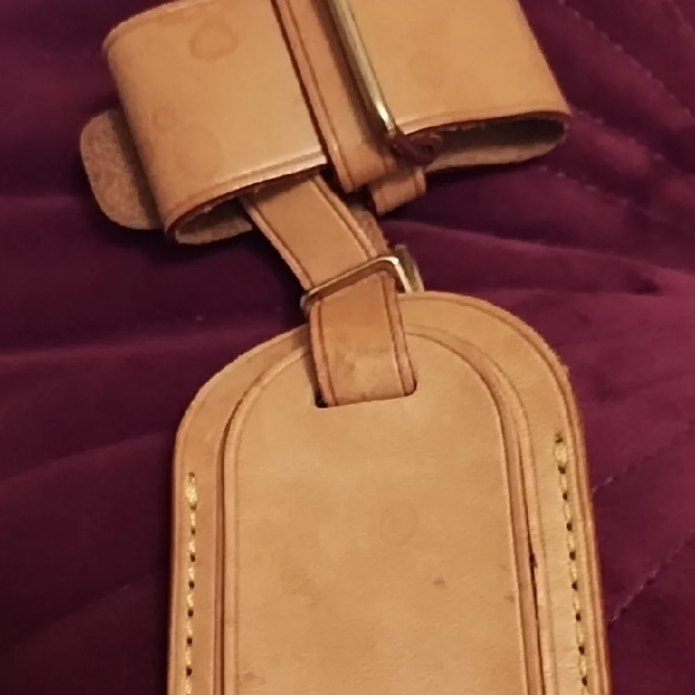 Louis Vuitton Tan Leather Travel Luggage Tag & Poinet Handle